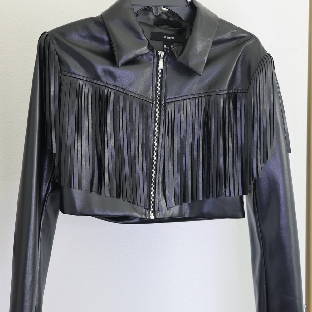 Forever 21 Black Fringe Jacket
